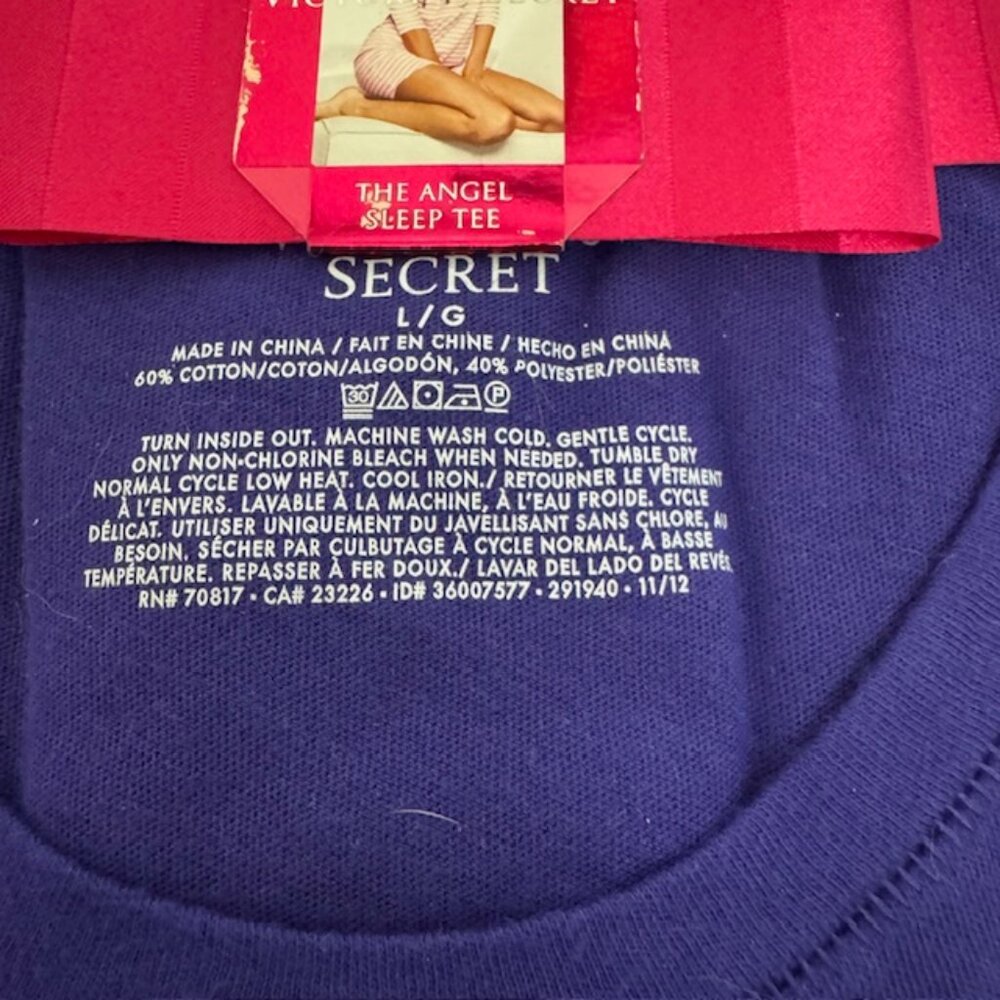 NWT Victoria's Secret Angel Sleep Tee, Purple, Large - Picture 4 of 6
